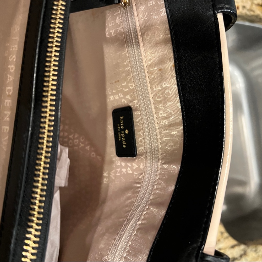 Kate Spade Pink Black Patent Leather Satchel Handbag - Picture 14 of 16